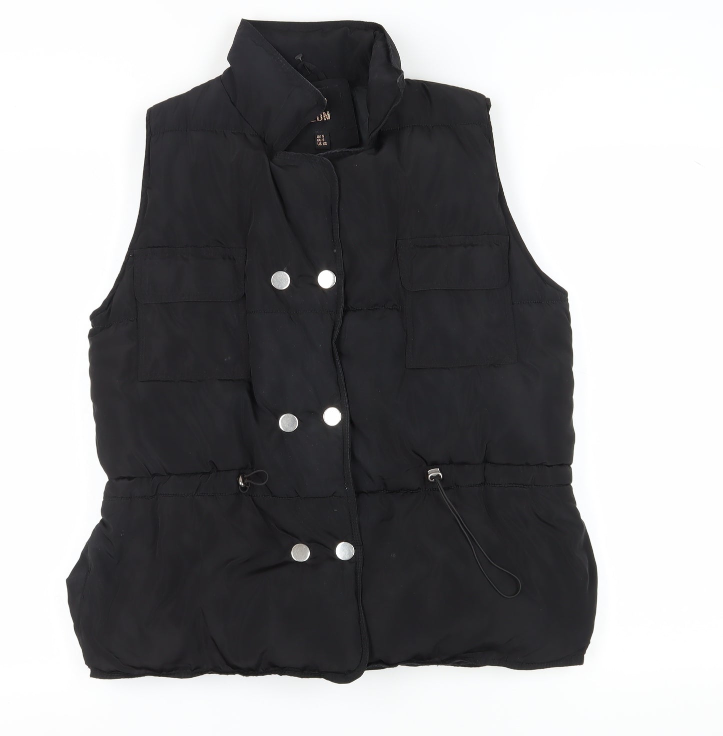 QED LDN Women's Black S Waistcoat Casual Classic