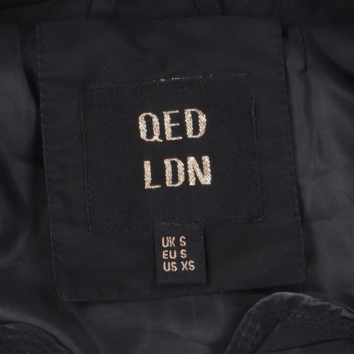 QED LDN Women's Black S Waistcoat Casual Classic