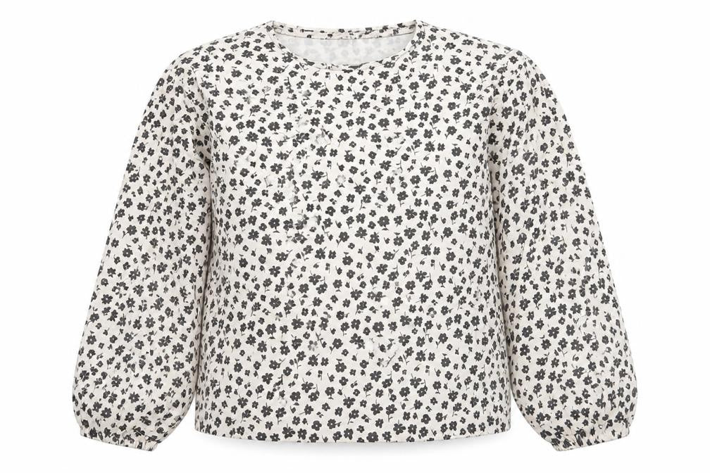 Zara Girls Floral Long Sleeve Blouse, Multicoloured, 9 Years