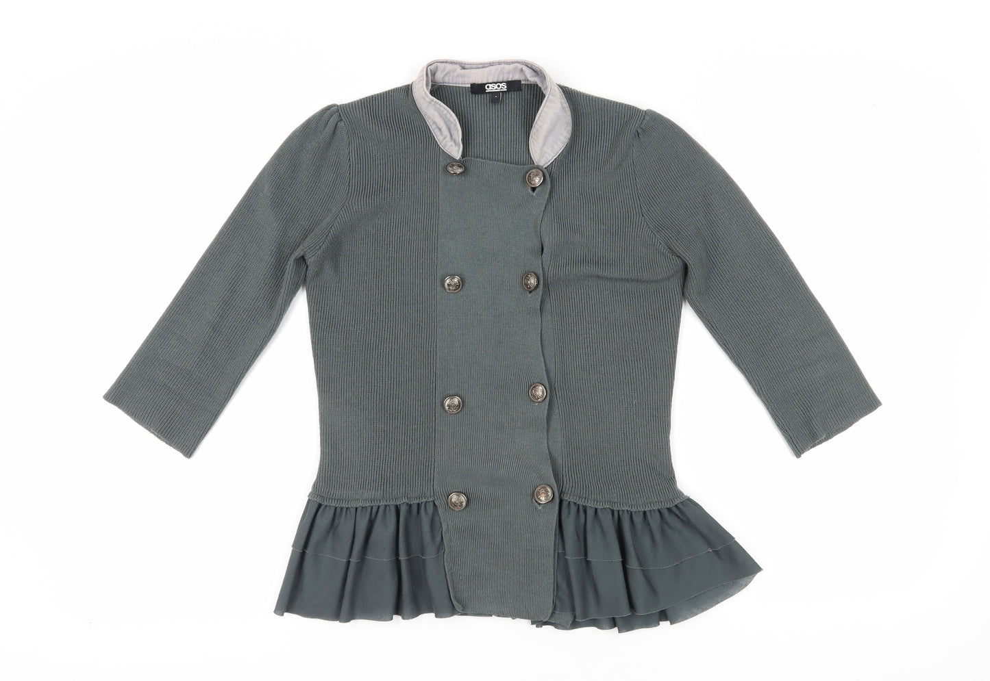 ASOS Women's Green Cardigan, Size 8, Button Accent