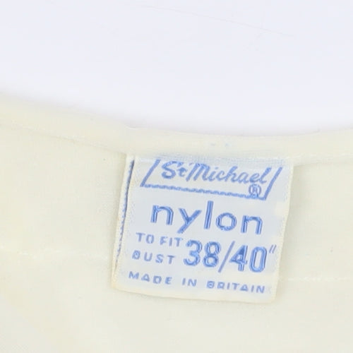 St Michael Women's Ivory 3/4 Sleeve Nylon Blouse