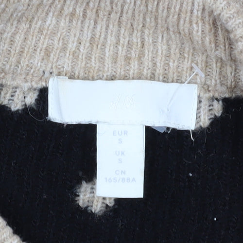H&M Women's Beige Polka Dot Pullover Jumper S