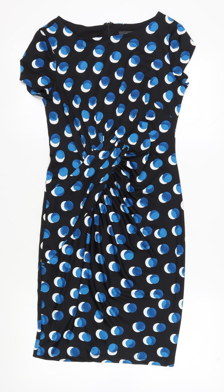 Adrianna Papell Women's Black Polka Dot Sheath 10