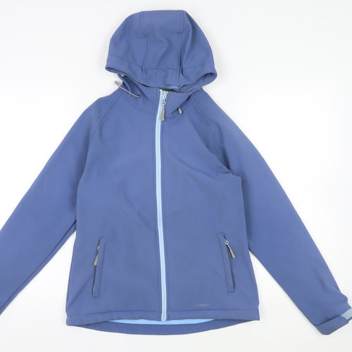 Eono Women's Blue Hooded Windbreaker Jacket M