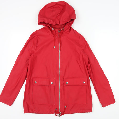 New Look Women's Red Rain Coat Jacket Size 10
