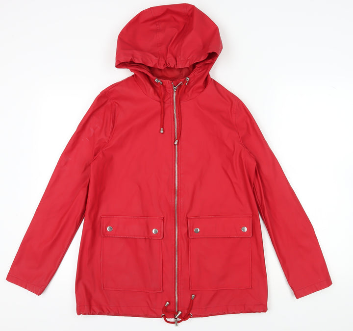 New Look Women's Red Rain Coat Jacket Size 10