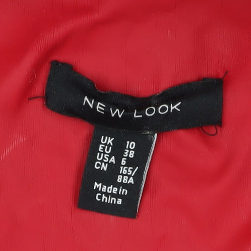 New Look Women's Red Rain Coat Jacket Size 10