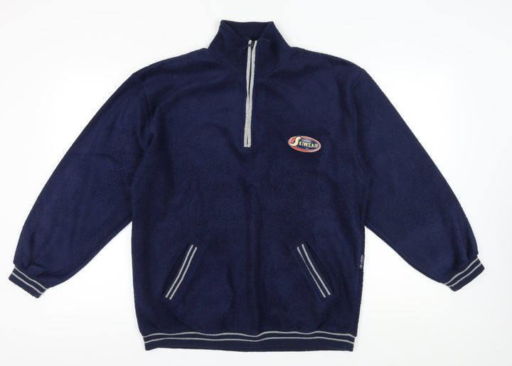 C&A Men's Navy Blue Ski Sweatshirt, 1/2 Zip, Size 154
