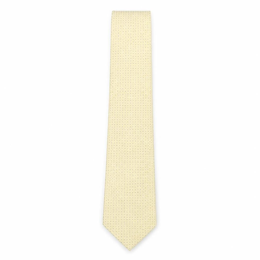 Front view of Debenhams Men's Beige Polka Dot Polyester Tie