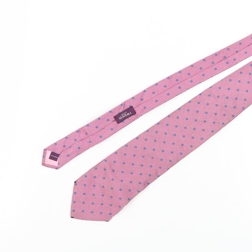 T.M. Lewin Pink Silk Polka Dot Men's Tie
