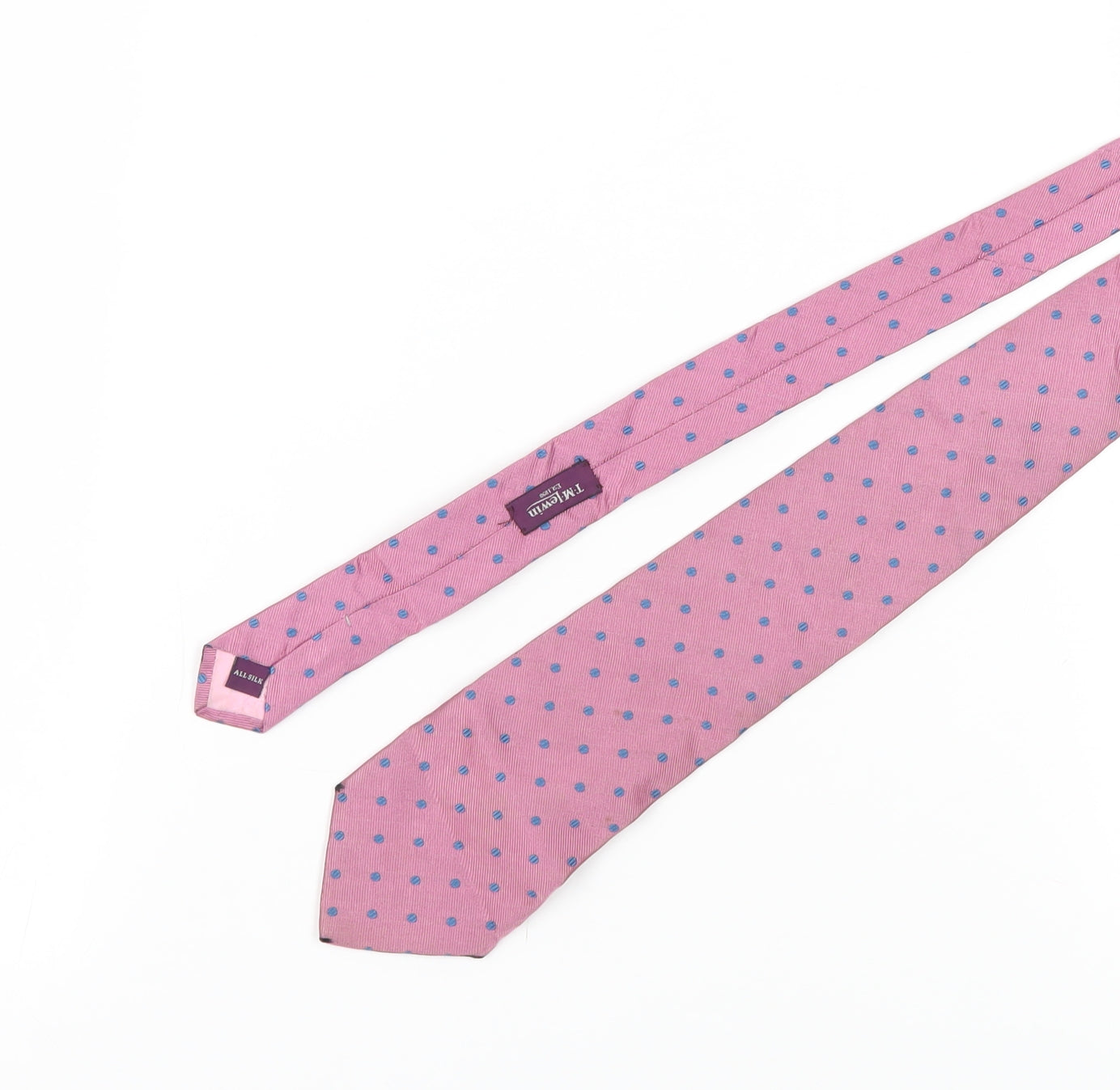 T.M. Lewin Pink Silk Polka Dot Men's Tie