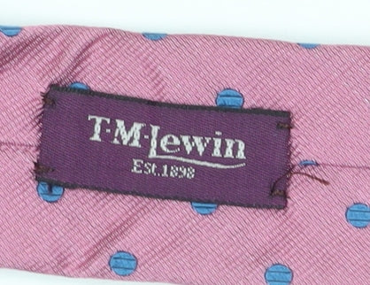 T.M. Lewin Pink Silk Polka Dot Men's Tie