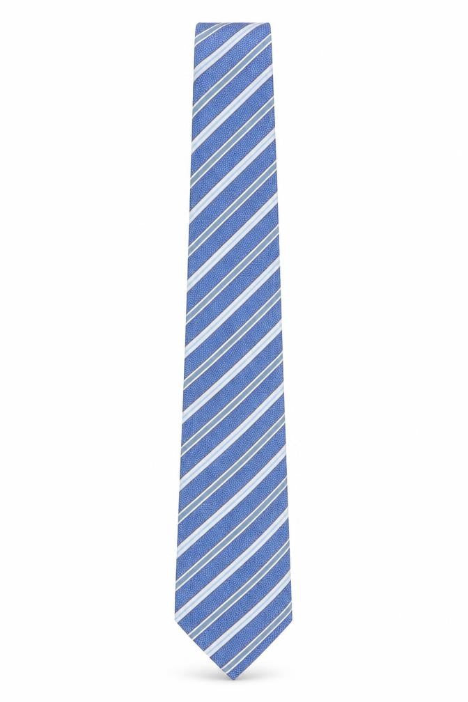Front view of Giorgio Mariani Men's Blue Striped Tie