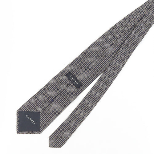 Canali Men's Black Geometric Silk Tie - One Size