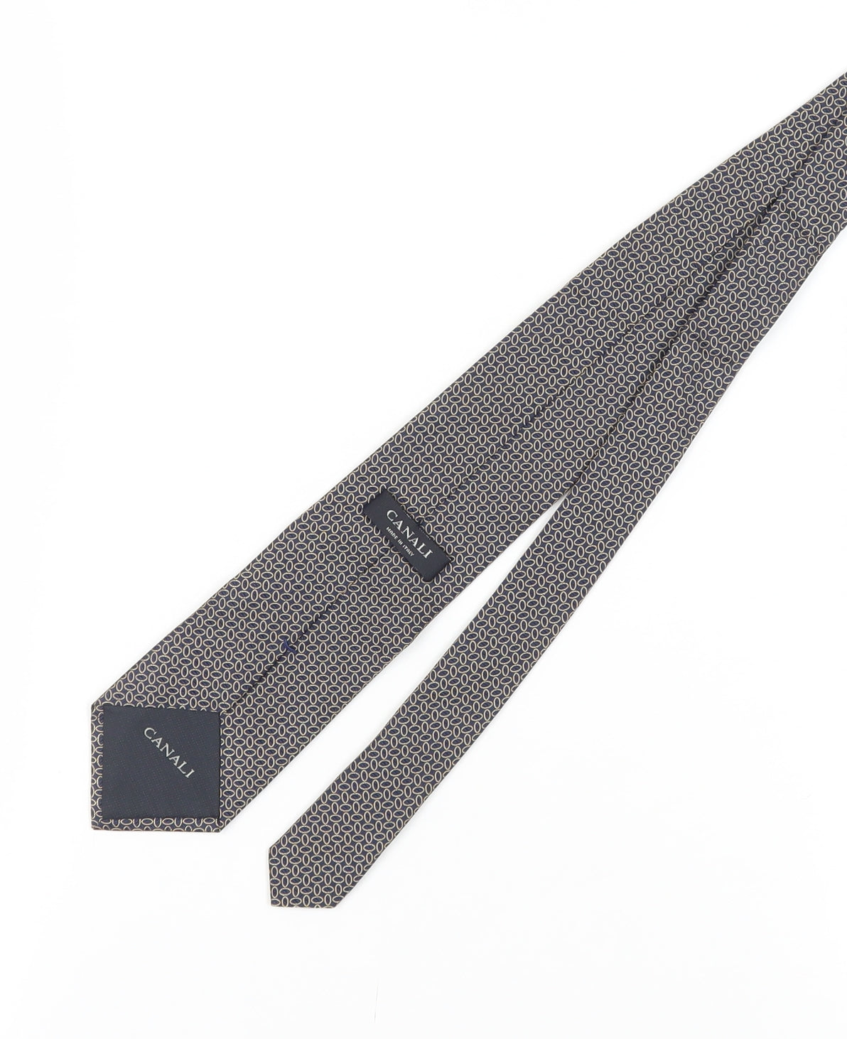 Canali Men's Black Geometric Silk Tie - One Size