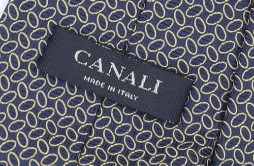Canali Men's Black Geometric Silk Tie - One Size