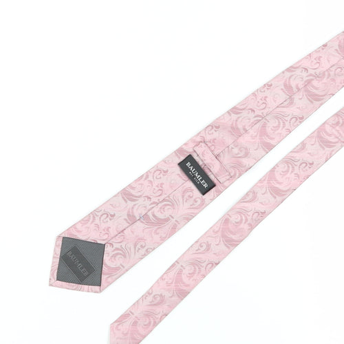 Bäumler Men's Pink Silk Floral Tie, Elegant Design