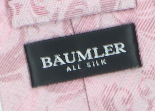 Bäumler Men's Pink Silk Floral Tie, Elegant Design