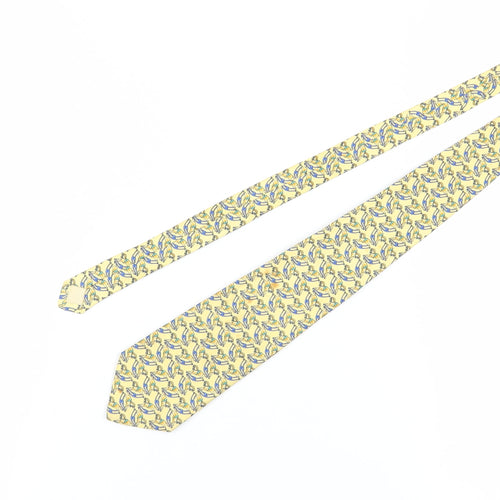 TM Lewin & Sons Men's Yellow Silk Tie with Horse Print