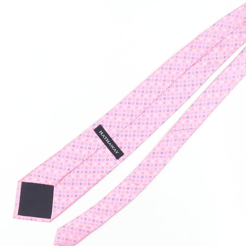 Hathaway Men's Pink Silk Polka Dot Slim Tie