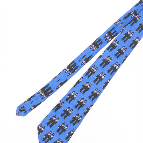 DiCaprio Cartoon Police Silk Tie, Blue, Men, One Size