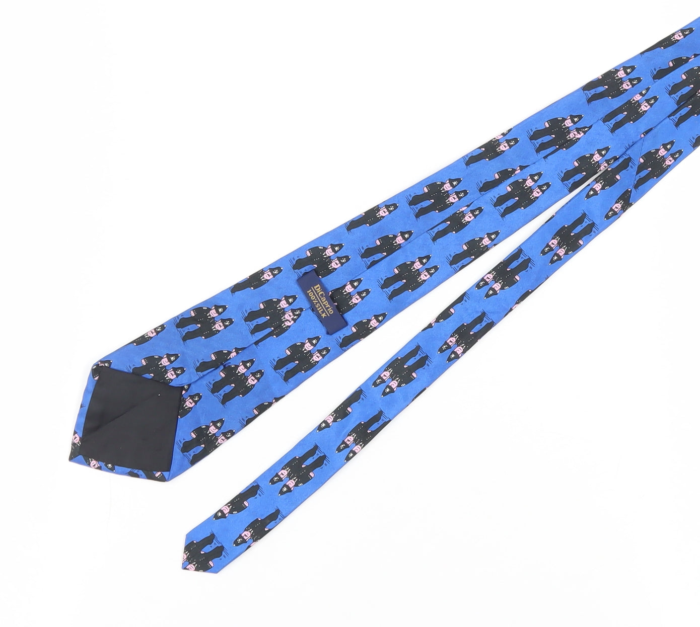 DiCaprio Cartoon Police Silk Tie, Blue, Men, One Size