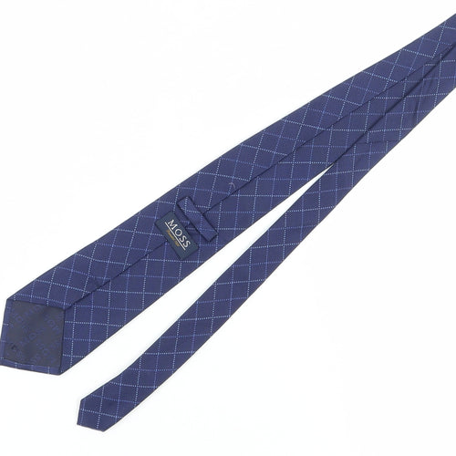 Moss Men's Blue Plaid Silk Tie