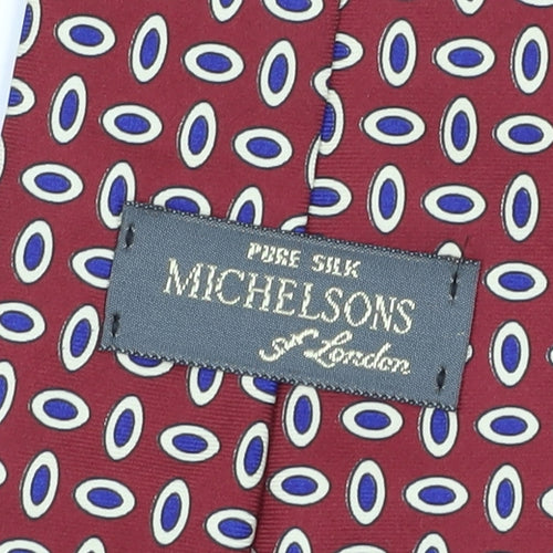 Michelsons of London Red Geometric Silk Men's Tie