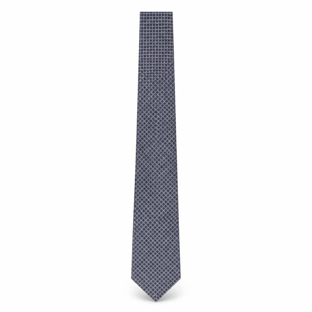 Front view of Austin Reed Men's Blue Geometric Silk Tie