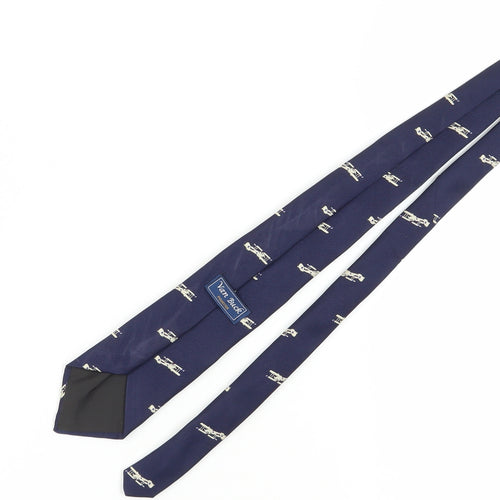 Van Buck Blue Slim Tie with Vehicle Motif for Men