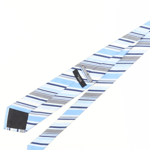 Thomas Nash Men's Blue Striped Polyester Tie