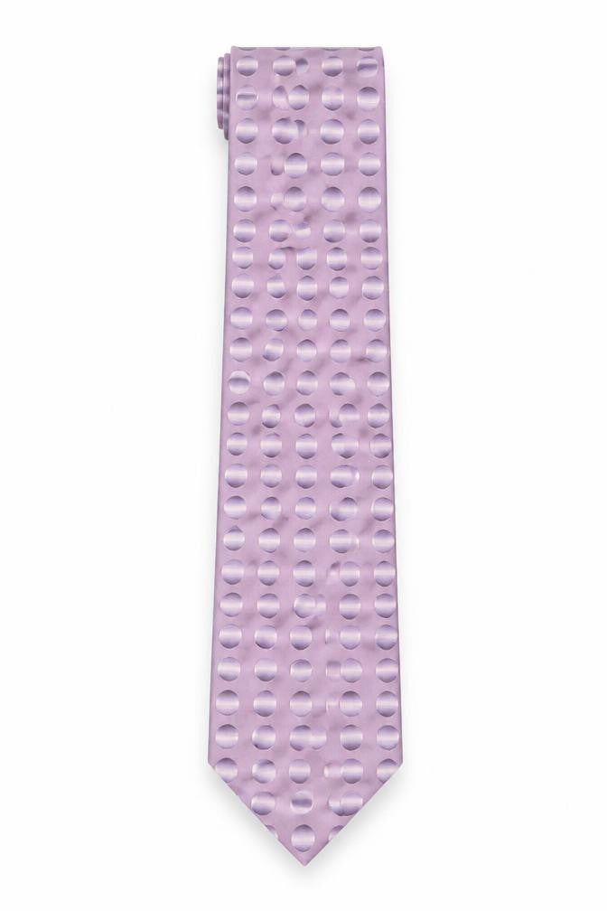 Front view of Kenzo Men's Purple Polka Dot Silk Tie
