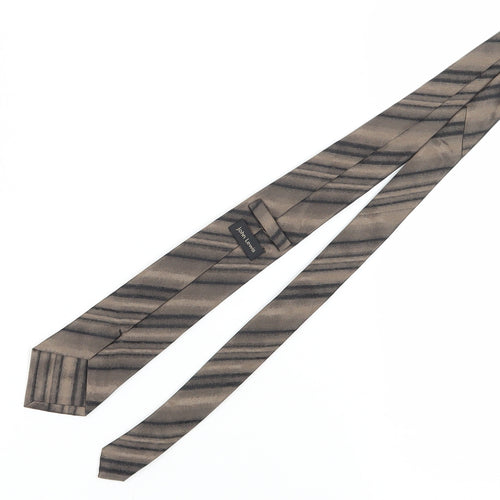John Lewis Men's Brown Striped Silk Tie