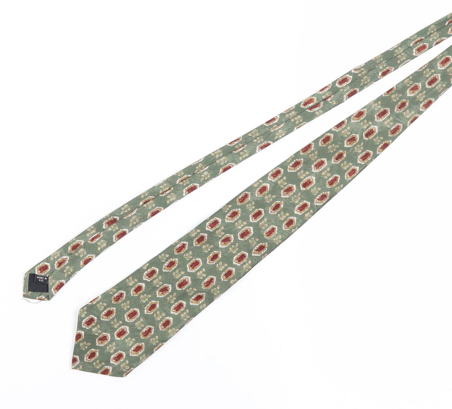 Charles of London Men's Green Geometric Tie