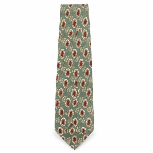 Charles of London Men's Green Geometric Tie