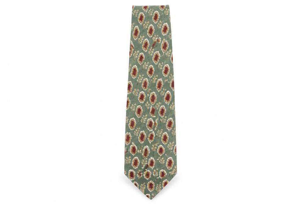 Charles of London Men's Green Geometric Tie