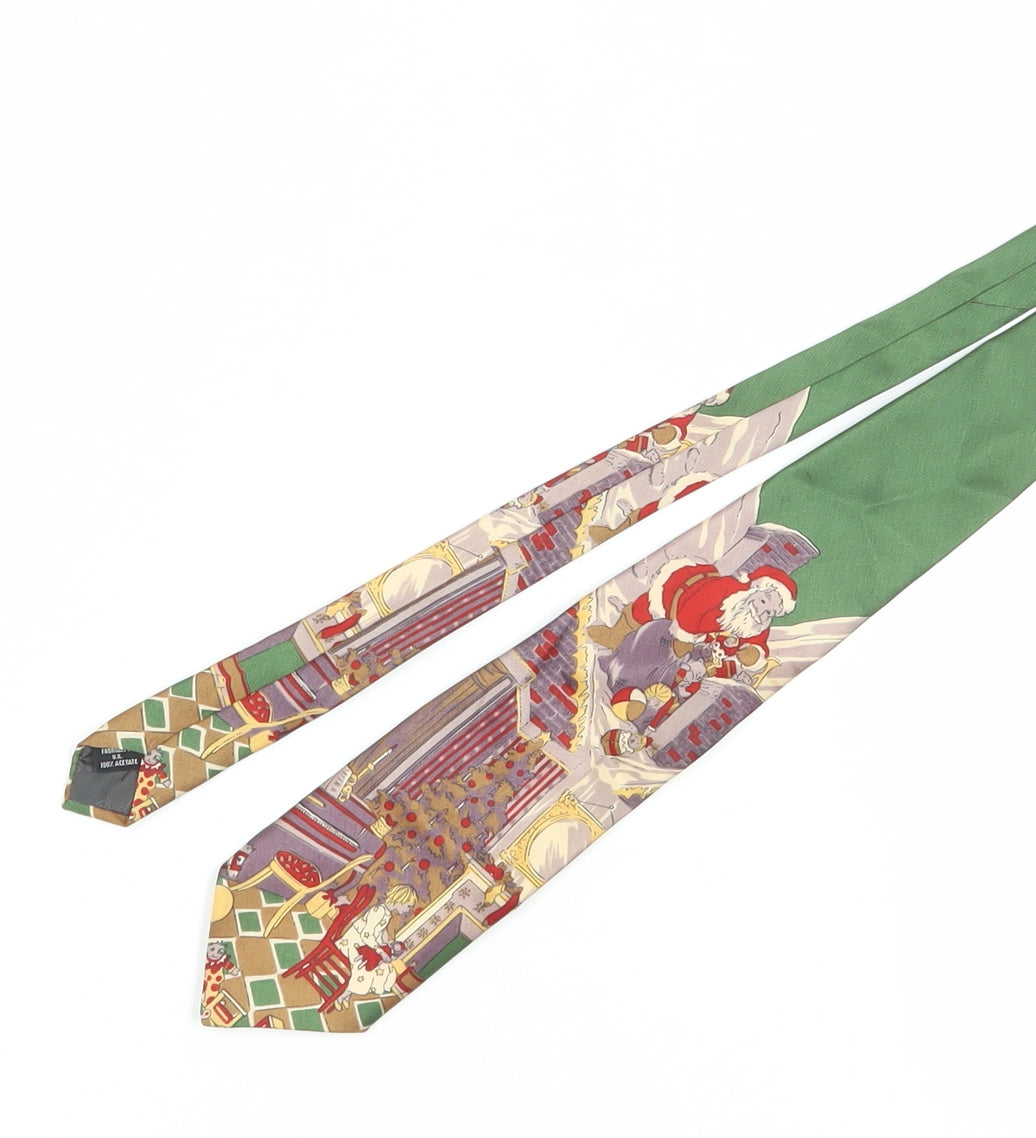 Havana Fashion Men's Green Christmas Tie