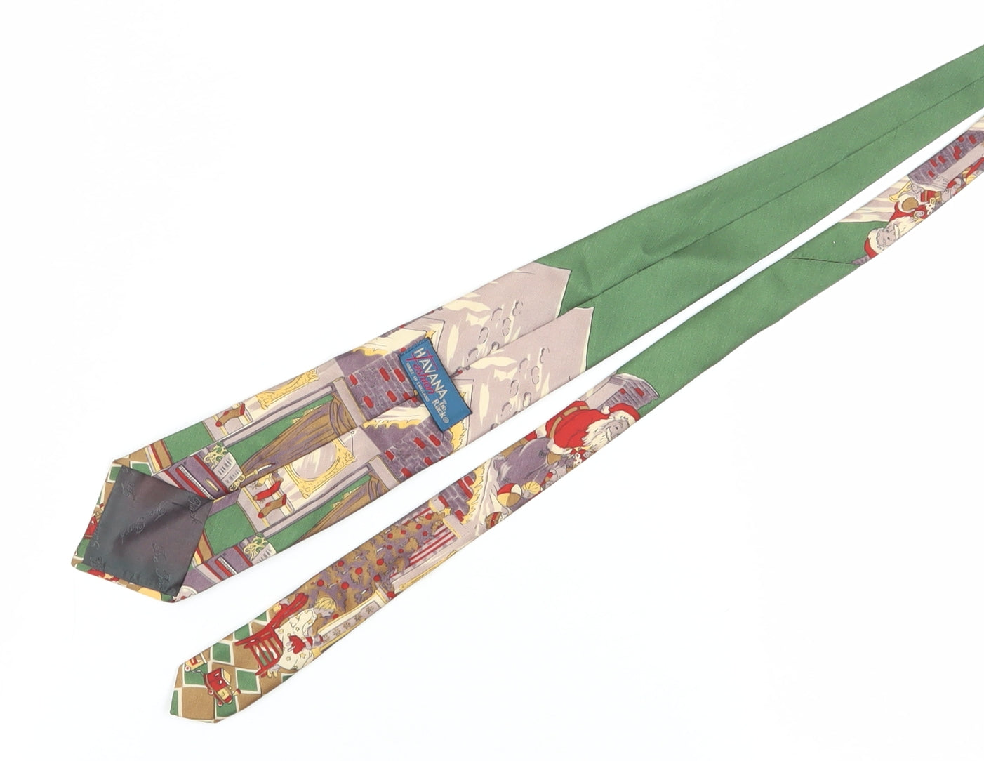 Havana Fashion Men's Green Christmas Tie