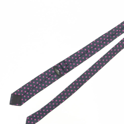 Moss London Men's Black Polka Dot Slim Tie