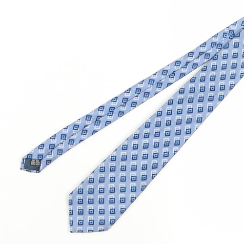 Jonelle Men's Blue Geometric Silk Tie, One Size