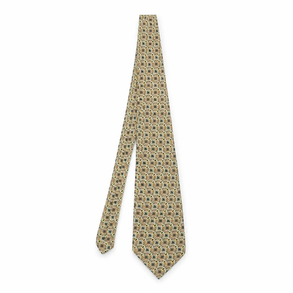 Front view of Sette & Bello Men's Multicoloured Geometric Silk Tie
