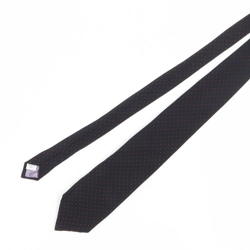 Jonelle Men's Black Silk Polka Dot Tie