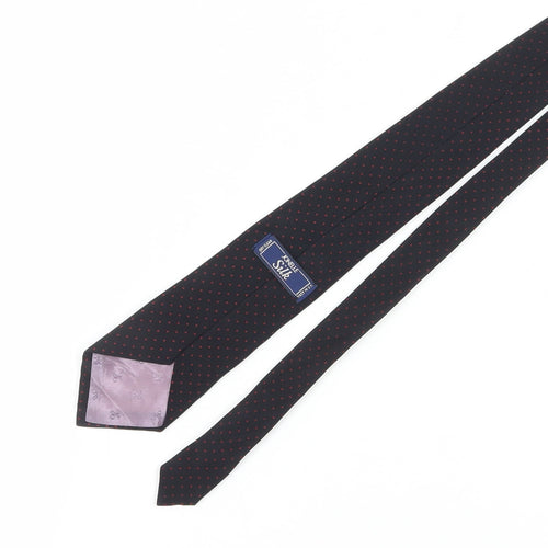 Jonelle Men's Black Silk Polka Dot Tie