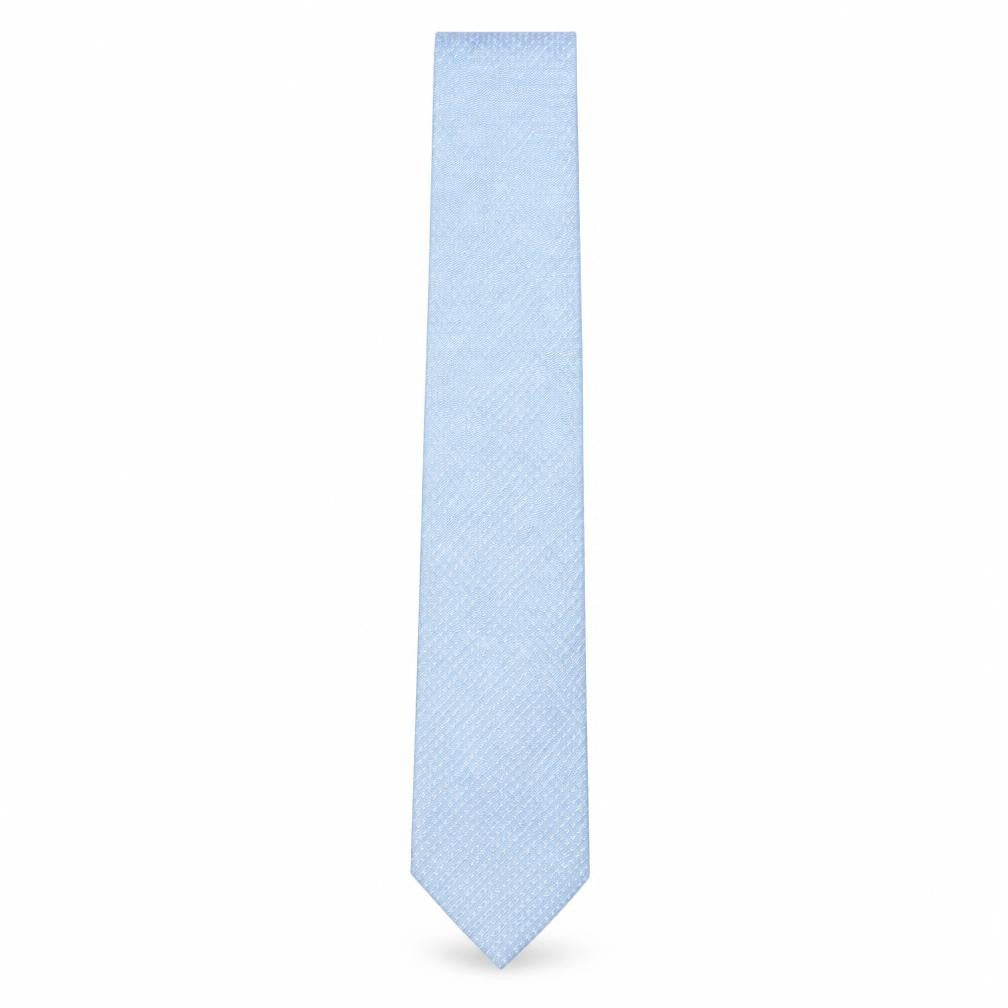 Front view of Havana Men's Blue Geometric Silk Tie, One Size