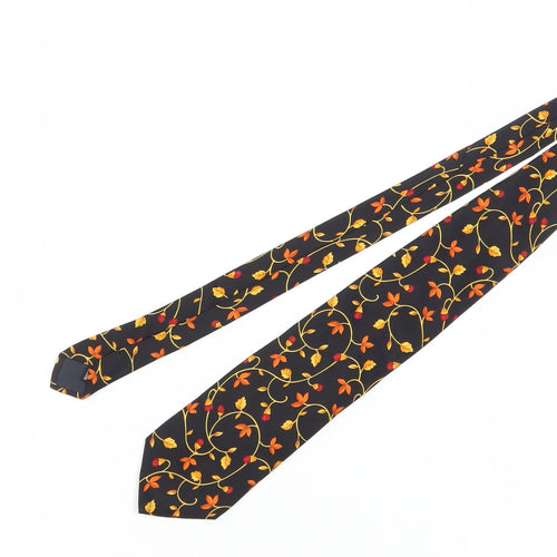 Pierre Balmain Men's Black Floral Silk Tie