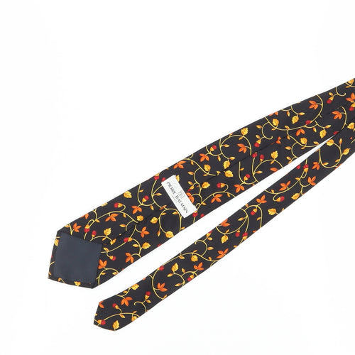 Pierre Balmain Men's Black Floral Silk Tie