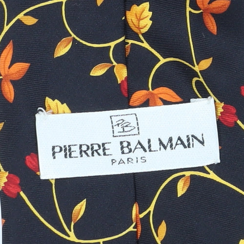 Pierre Balmain Men's Black Floral Silk Tie