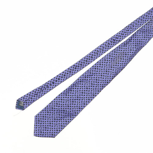 Next Men's Purple Geometric Silk Designer Tie