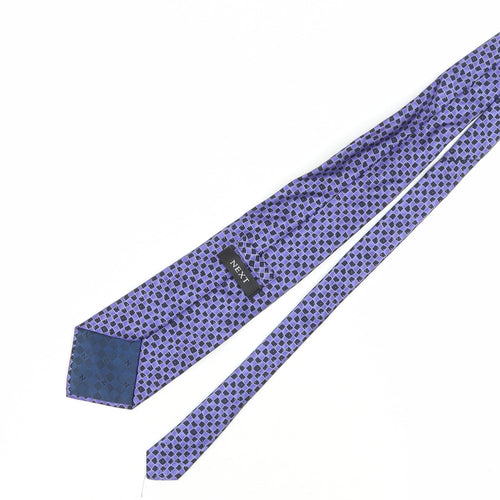 Next Men's Purple Geometric Silk Designer Tie