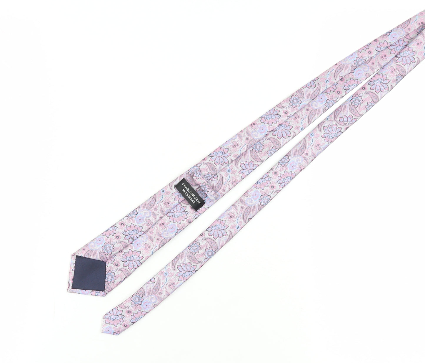 Charlton Gray Men's Pink Floral Tie